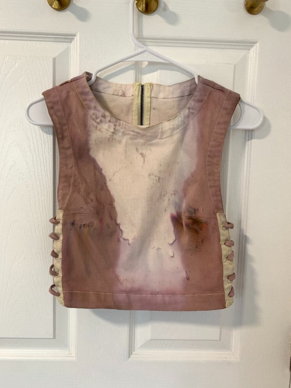 Custom Dyed Silence + Noise Sally Lace-Up Side Cropped Top